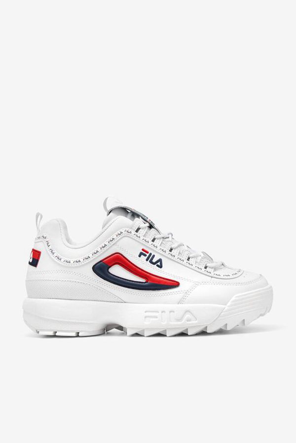 Fila Disruptor 2 Premium Repeat Chunky Men's Sneakers - White/Navy/Red,NZ 170-71069